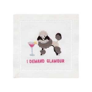 NEW AUGUST MORGAN i demand glamour cocktail napkins in poodle
